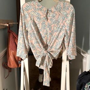 Pink and Green Leaf Blouse - Nordstrom Rack